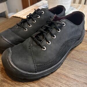KEEN Sterling City Presidio Black Nubuck Leather Oxford Work‎ Shoes US Womens 7